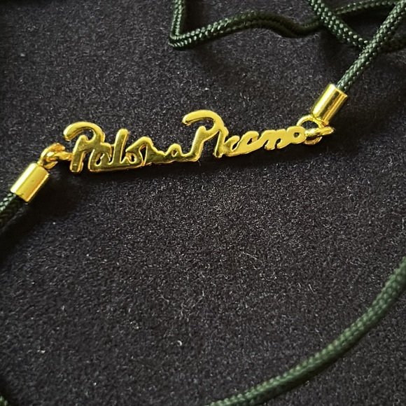 Gold Scribble Paloma Picasso Magnifying Glass Silk Cord Necklace - Picture 3 of 5